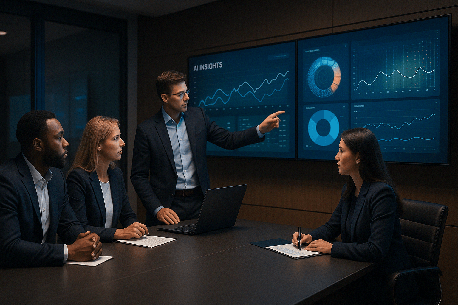 AI insights presentation in a conference room